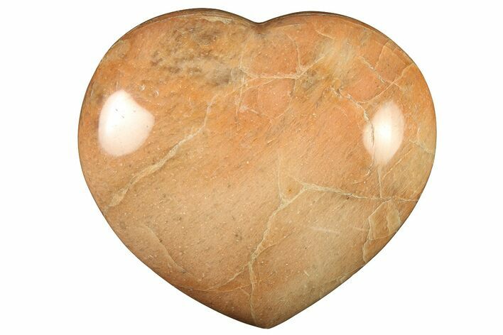 Polished Peach Moonstone Heart - Madagascar #280429